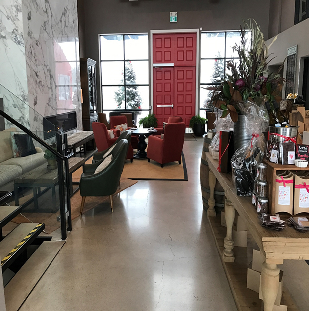 professional concrete floor in a modern showroom store